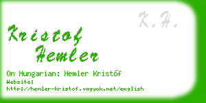 kristof hemler business card